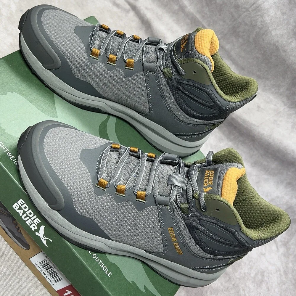 Eddie Bauer Boots Mens Size 10 Grey Rapoza Lightweight Outdoor Hiking Shoes NIB